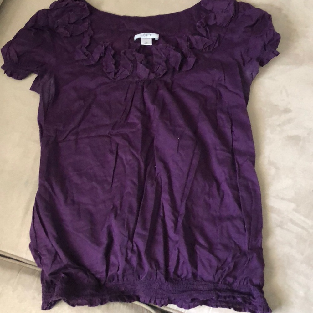 Ann Taylor loft XS plum shirt